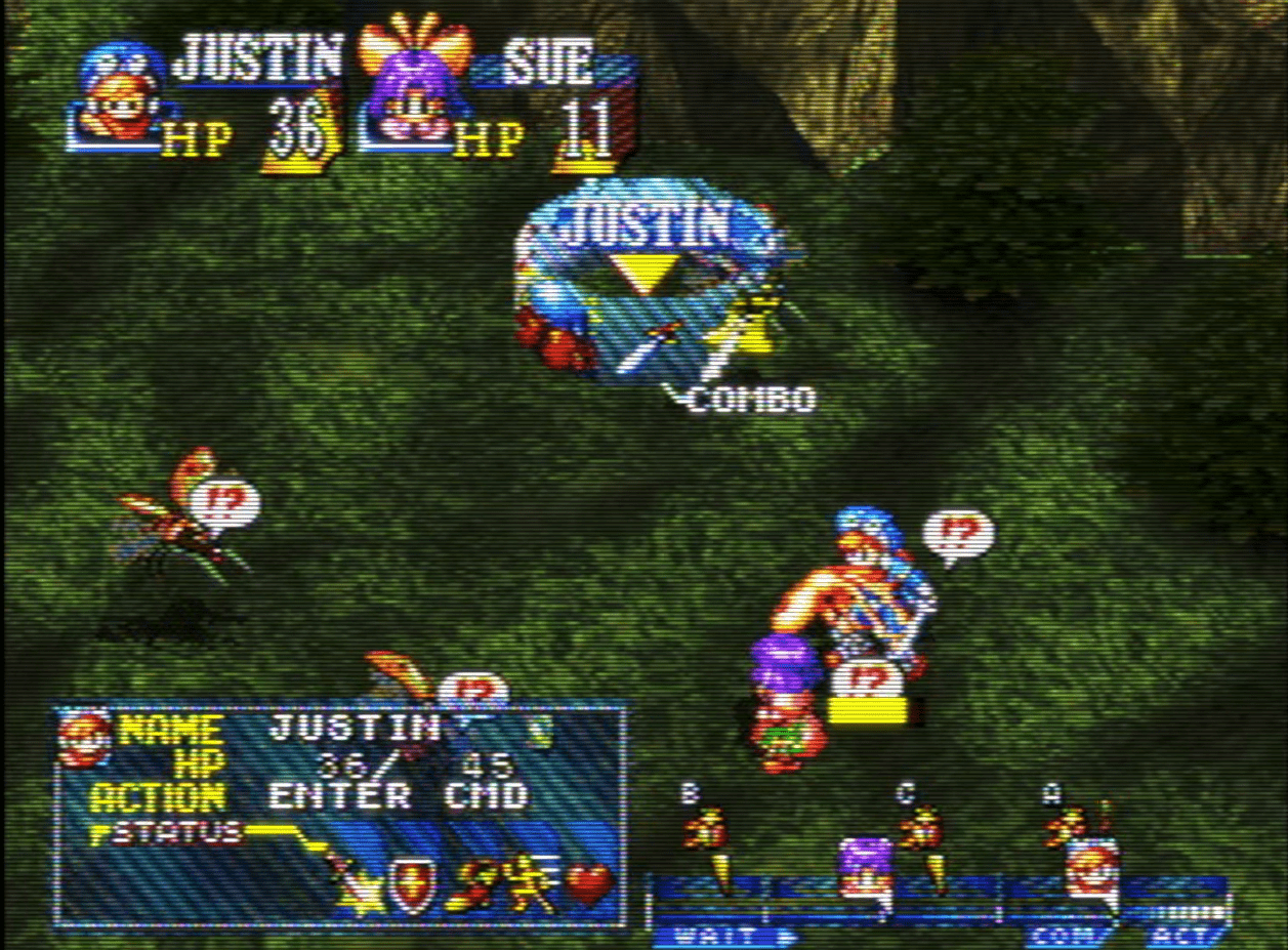 Screenshot of Grandia's combat