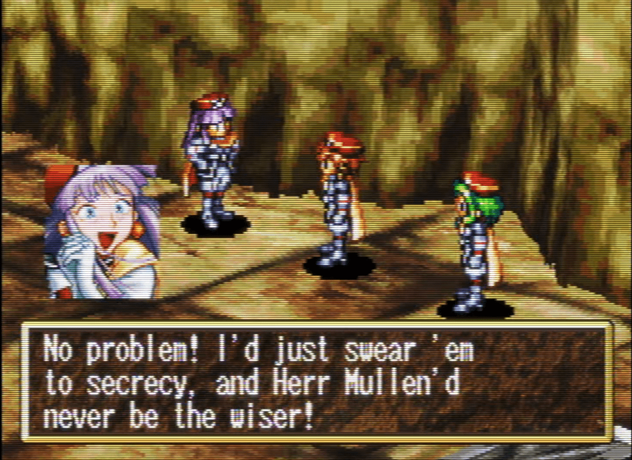 Saki, Nana and Mio. Nana says: 'No problem! I'd just swear 'em to secrecy, and Herr Mullen'd never be the wiser